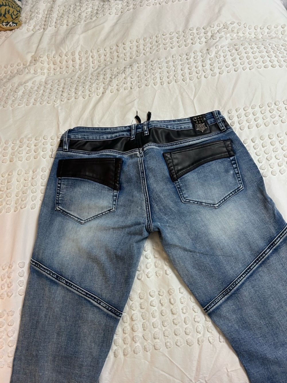 Wornstar Blue Jeans with Black Lace-Up fly - Picture 2 of 8